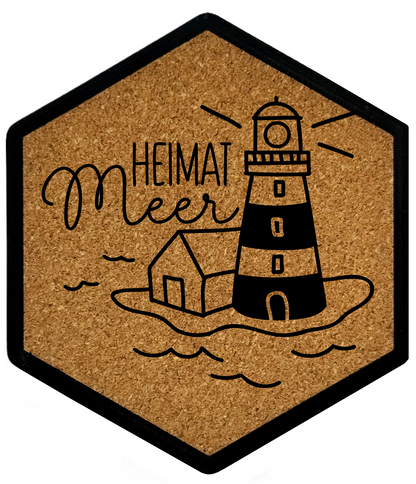 Hochwertiger Kork Getränkeuntersetzer für Bierflaschen und Gläser in maritinem Design