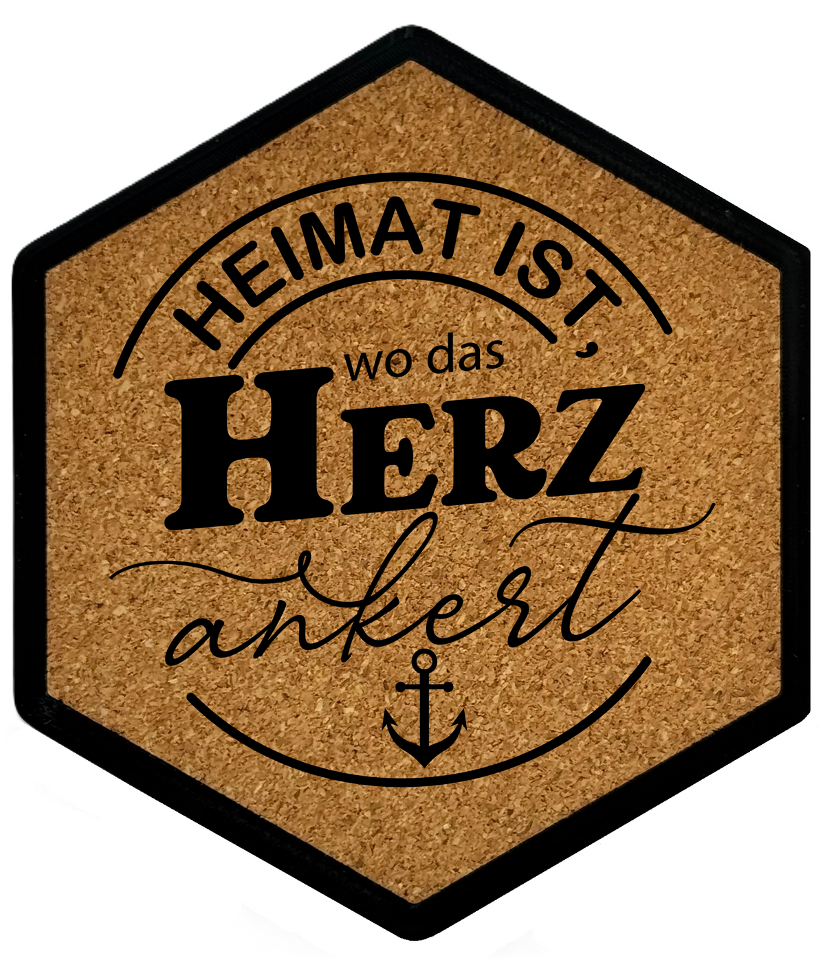 Hochwertiger Kork Getränkeuntersetzer für Bierflaschen und Gläser in maritimen Design mit Gravur