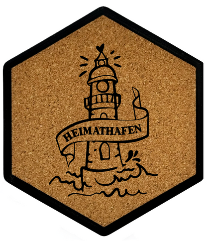 Hochwertiger Kork Getränkeuntersetzer für Bierflaschen und Gläser in maritimen Design