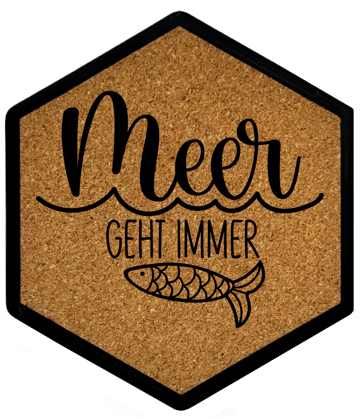 Hochwertiger Kork Getränkeuntersetzer für Bierflaschen und Gläser in maritimen Design mit Gravur