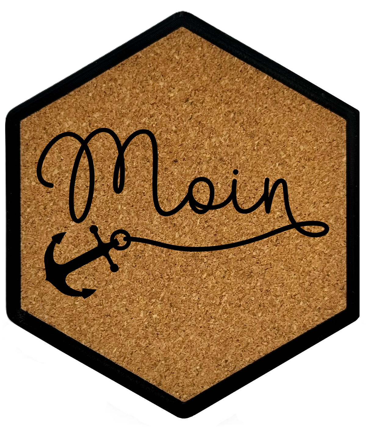 Premium Hexagon Untersetzer mit Flaschenöffner und Korkoberfläche