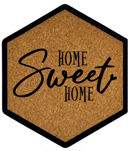 Kork Untersetzer mit Flaschenöffner und schönem Spruch Home Sweet Home