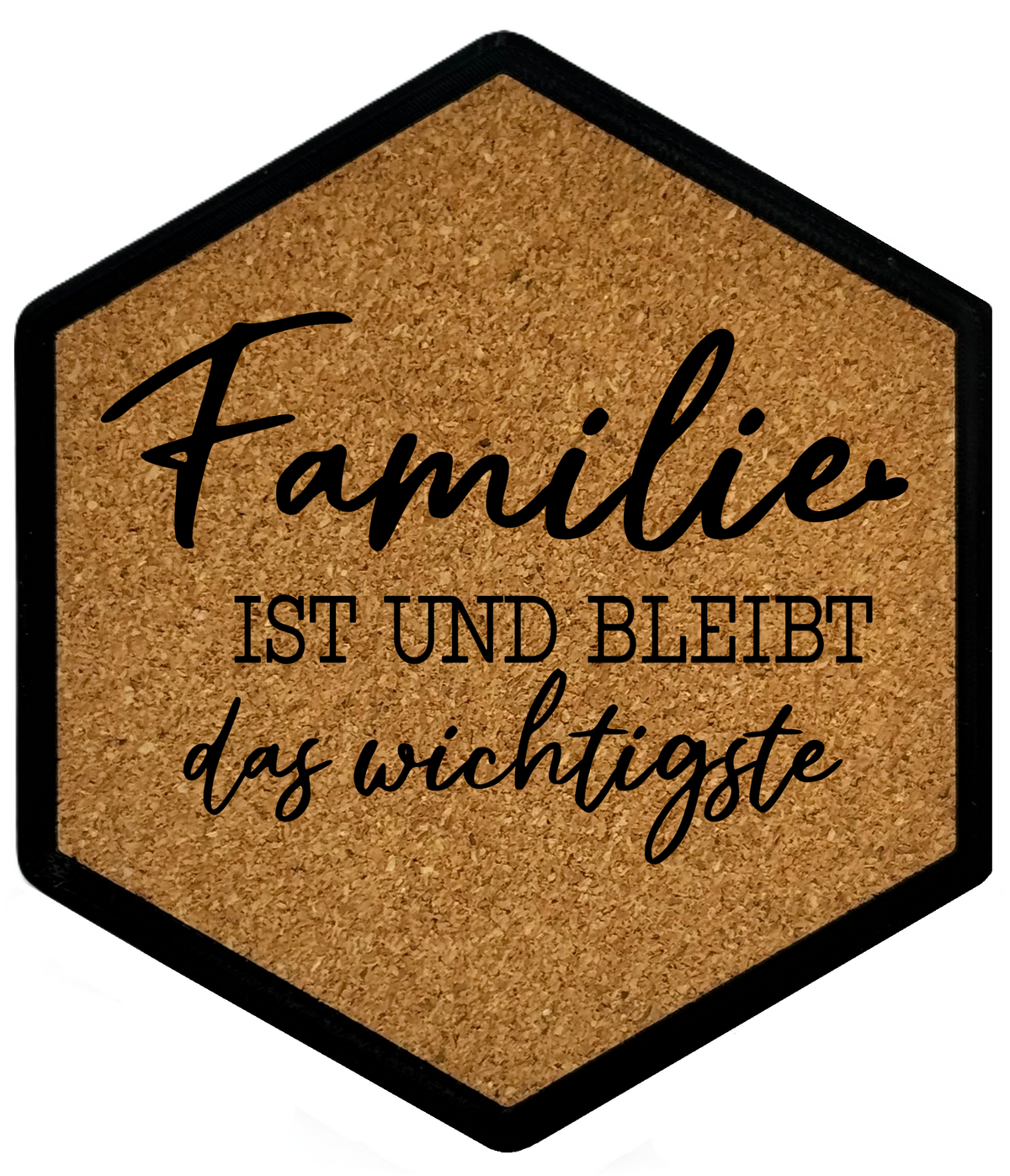 Kork Untersetzer mit Flaschenöffner und Family and Friends Motiv