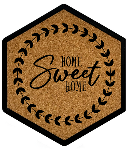 Kork Untersetzer mit Flaschenöffner und Home Sweet Home Motiv