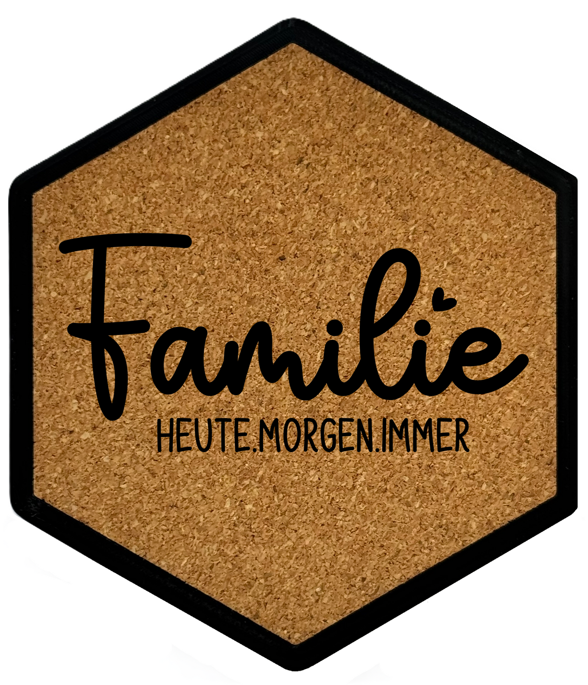 Kork Untersetzer mit Flaschenöffner und Familie heute morgen immer Motiv