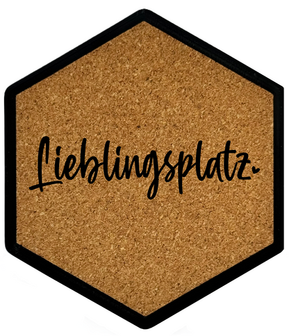 Kork Untersetzer mit Flaschenöffner und Motiv Lieblingsplatz