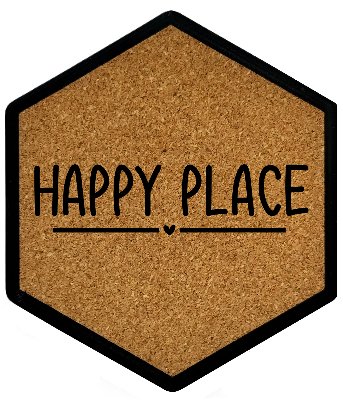 Kork Untersetzer mit Flaschenöffner und Motiv Happy Place