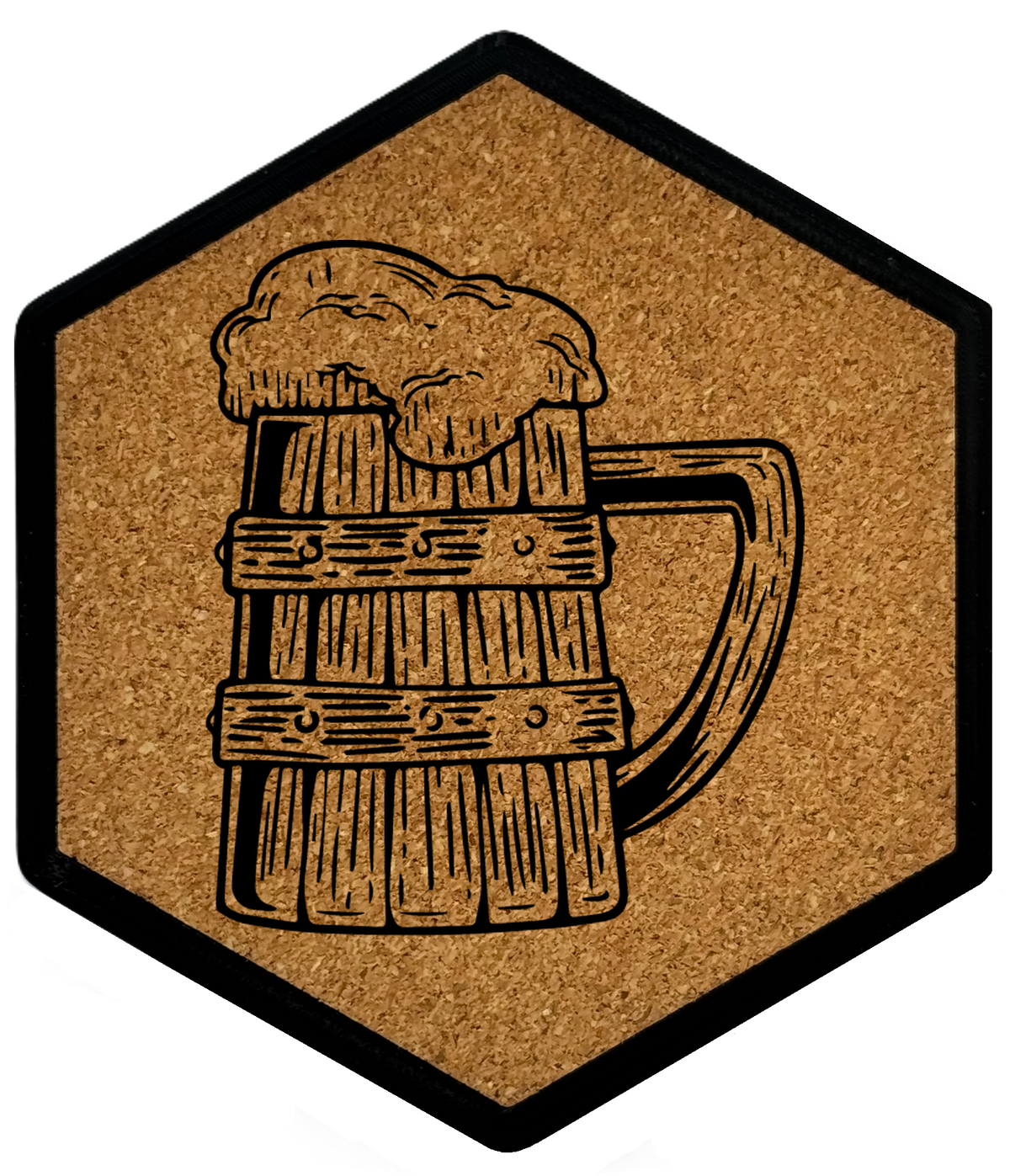 Kork Untersetzer mit Flaschenöffner und Motiv Fasskumpel Bierkrug