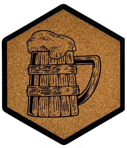 Kork Untersetzer mit Flaschenöffner und Motiv Fasskumpel Bierkrug