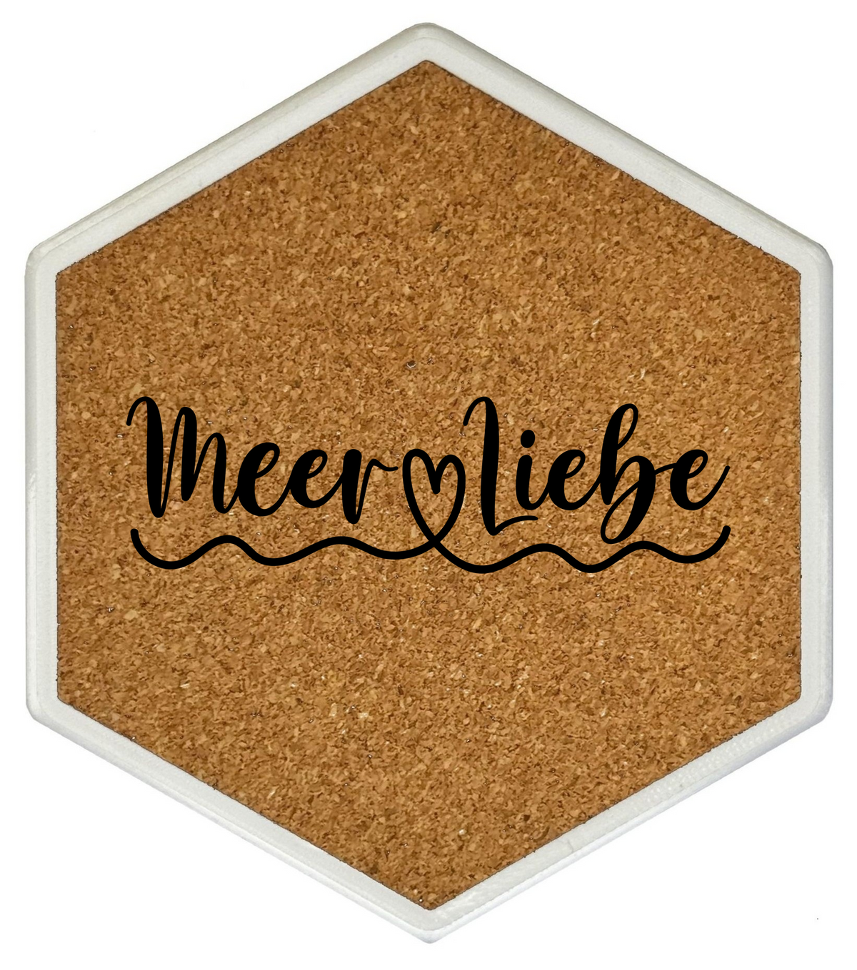 Premium Hexagon Untersetzer mit Flaschenöffner und Korkoberfläche