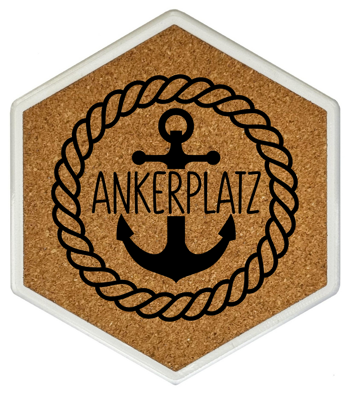 Hochwertiger Kork Getränkeuntersetzer für Bierflaschen und Gläser in maritimen Design