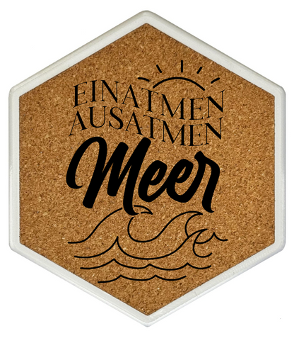 Hochwertiger Kork Getränkeuntersetzer für Bierflaschen und Gläser in maritimen Design