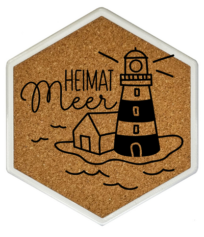 Hochwertiger Kork Getränkeuntersetzer für Bierflaschen und Gläser in maritinem Design