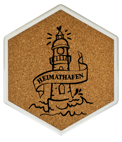 Hochwertiger Kork Getränkeuntersetzer für Bierflaschen und Gläser in maritimen Design
