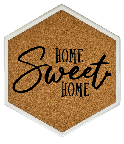 Kork Untersetzer mit Flaschenöffner und schönem Spruch Home Sweet Home