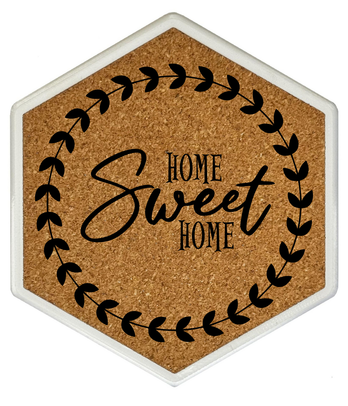 Kork Untersetzer mit Flaschenöffner und Home Sweet Home Motiv