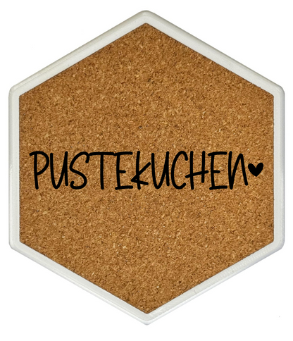 Kork Untersetzer mit Flaschenöffner und Motiv Pustekuchen