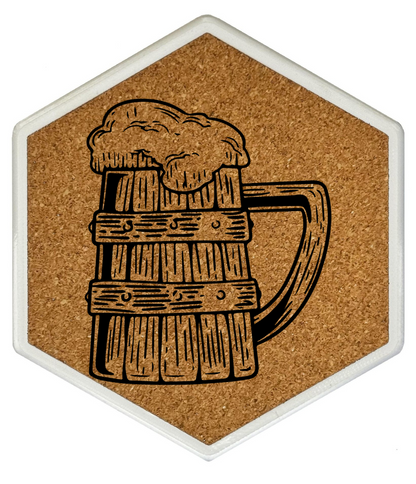 Fasskumpel Bierkrug – Getränkeuntersetzer mit Kork und Flaschenöffner - 2-in-1 Geschenk für dein zu Hause!